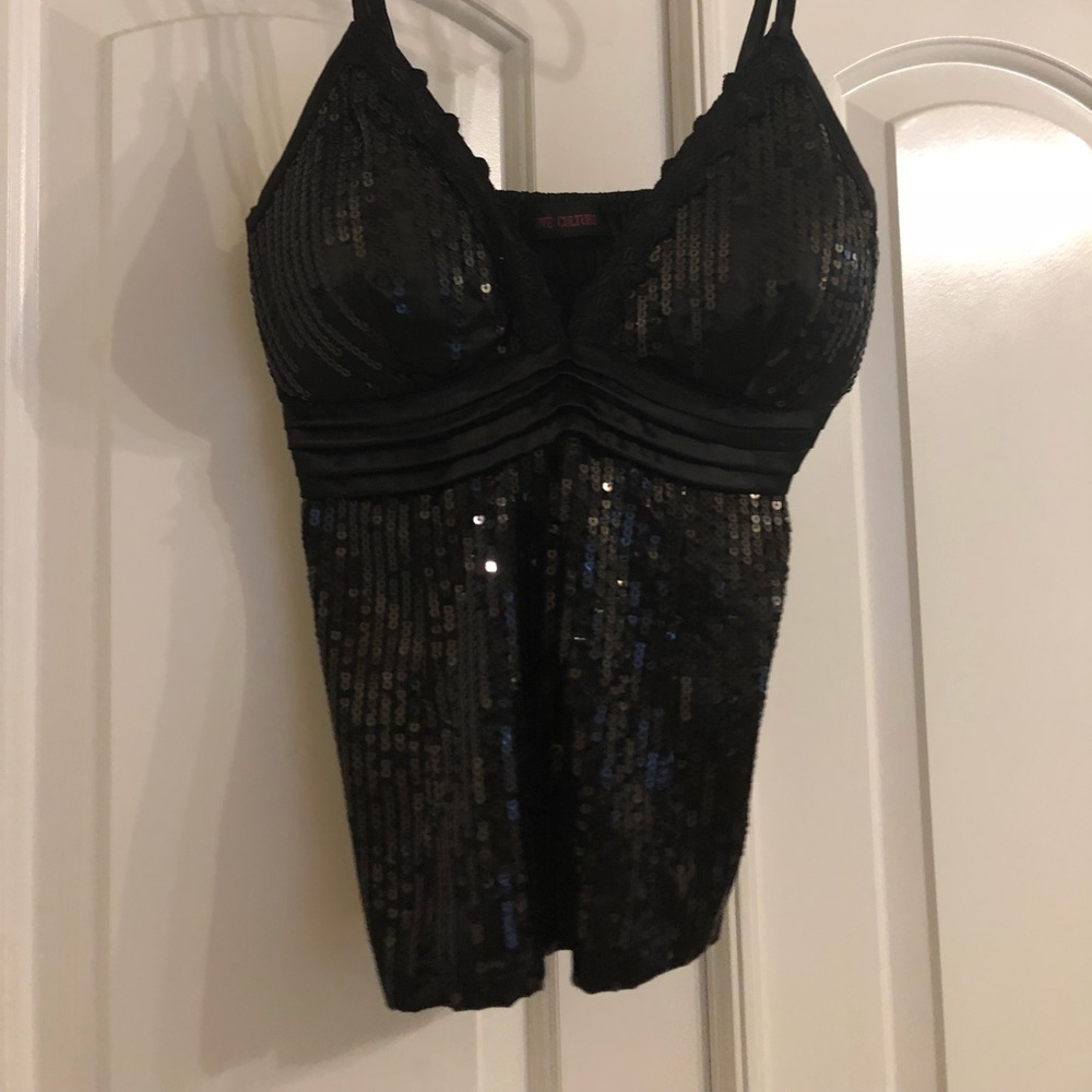Black Sequin Top